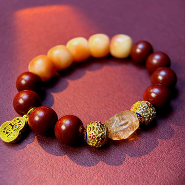 Black Gold Bodhi & Crystal Herbal-Infused Beauty Bracelet