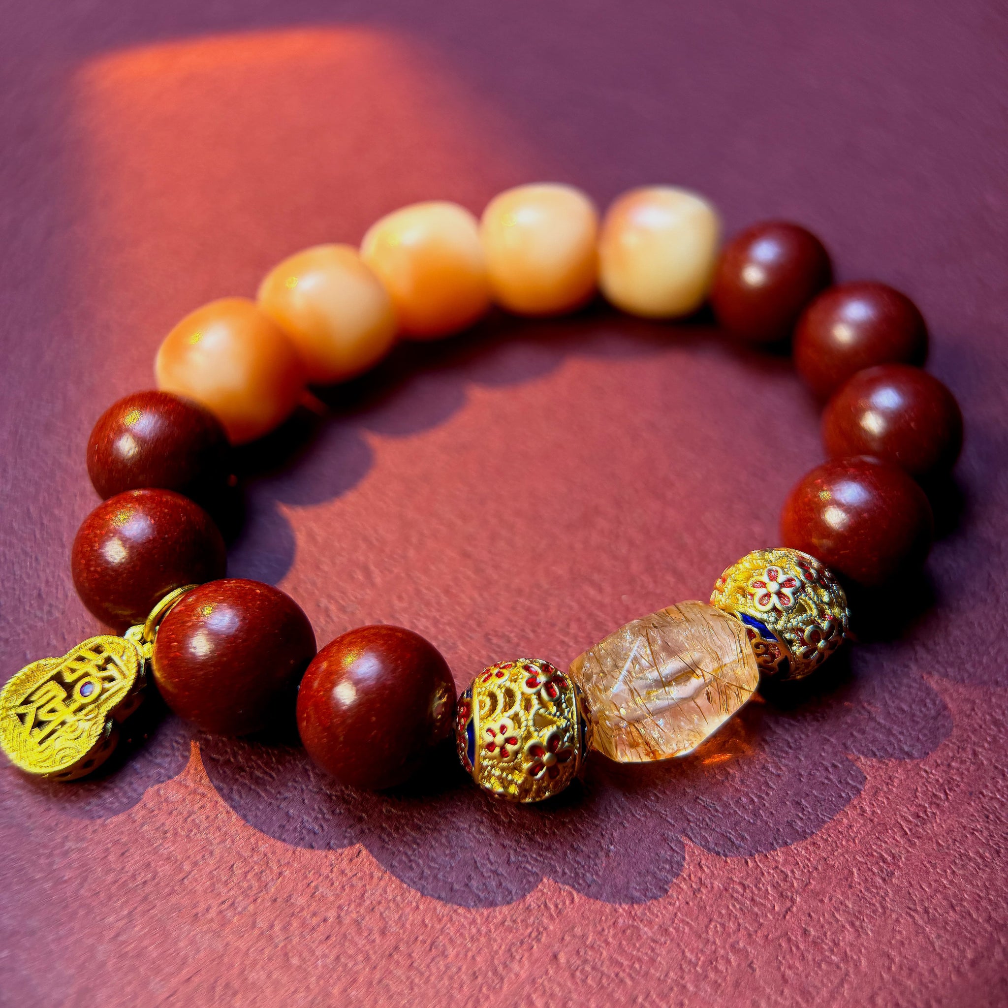 Black Gold Bodhi & Crystal Herbal-Infused Beauty Bracelet